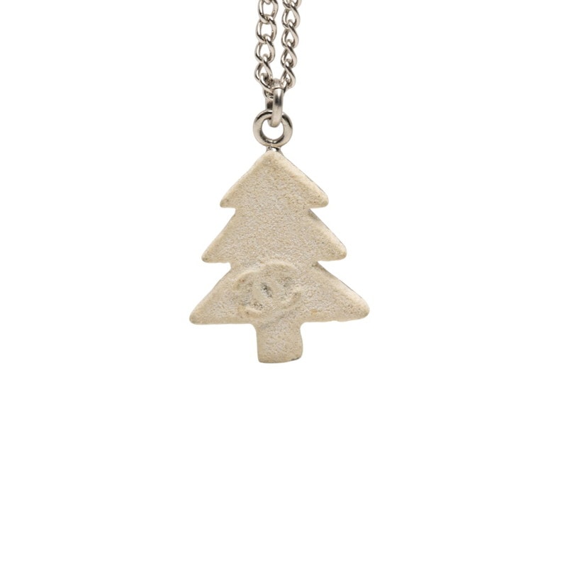 シャネル ココマーク クリスマスツリー モチーフ ネックレス 03A シルバー ホワイト メタル レディース CHANEL 【中古】