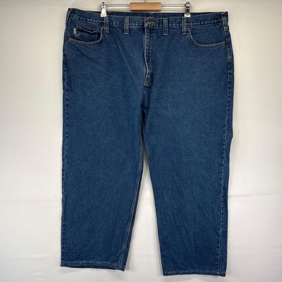 古着 カーハート Carhartt デニム パンツ テーパード ビッグサイズ ジーパン 大きいサイズ ワンポイント W50×L30 ブルー系 メンズ