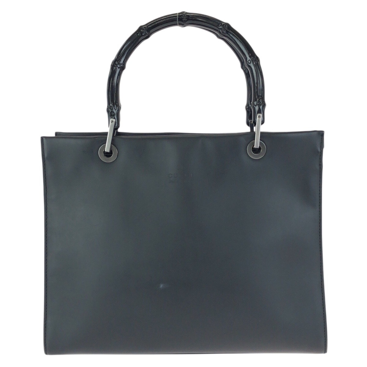 GUCCI グッチ バンブー ブラック 黒 ガンメタ金具 スムースレザー トートバッグ ハンドバッグ 603216 【中古】