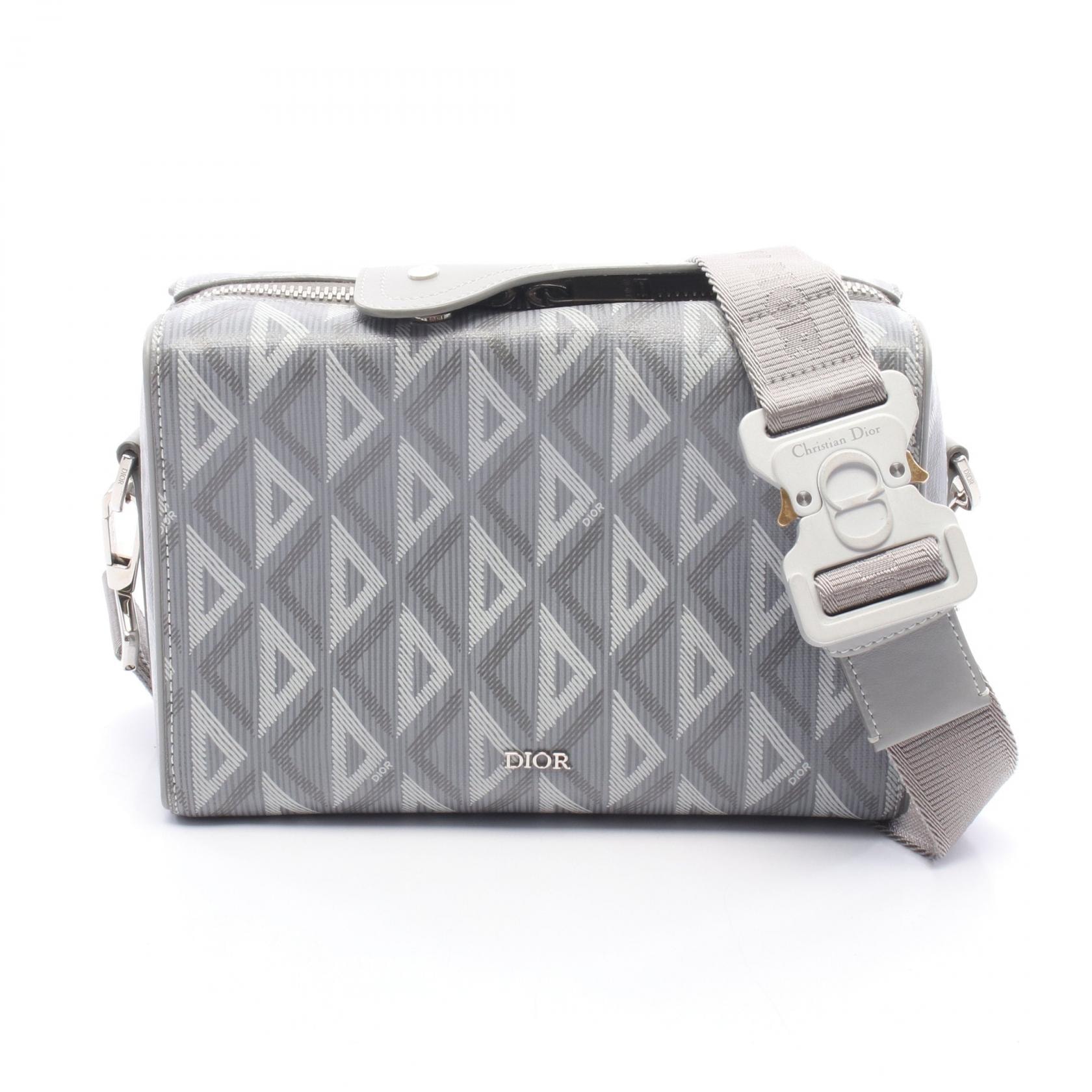ディオール Dior CDダイヤモンド ランゴ 22 ショルダーバッグ バッグ PVCコーティングキャンバス レザー メンズ レディース グレー系 / ホワイト系 1ADPO249CDP 【中古】