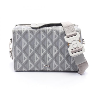 ディオール Dior CDダイヤモンド ランゴ 22 ショルダーバッグ バッグ PVCコーティングキャンバス レザー メンズ レディース グレー系 / ホワイト系 1ADPO249CDP 【中古】