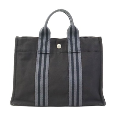 エルメス HERMES ハンドバッグ トートバッグ フールトゥPM キャンバス ブラック ユニセックス【中古】 r11151a