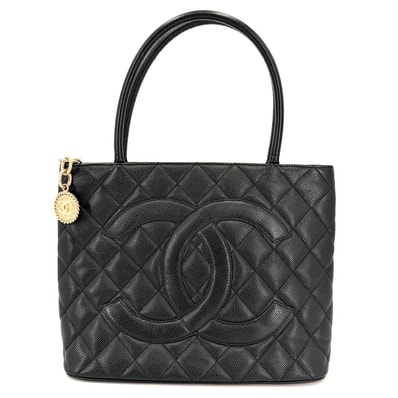 CHANEL シャネル ハンドバッグ マトラッセ 復刻トート トートバッグ 肩掛け キャビアスキン ブラック 黒 ゴールド金具 レディース【中古品】