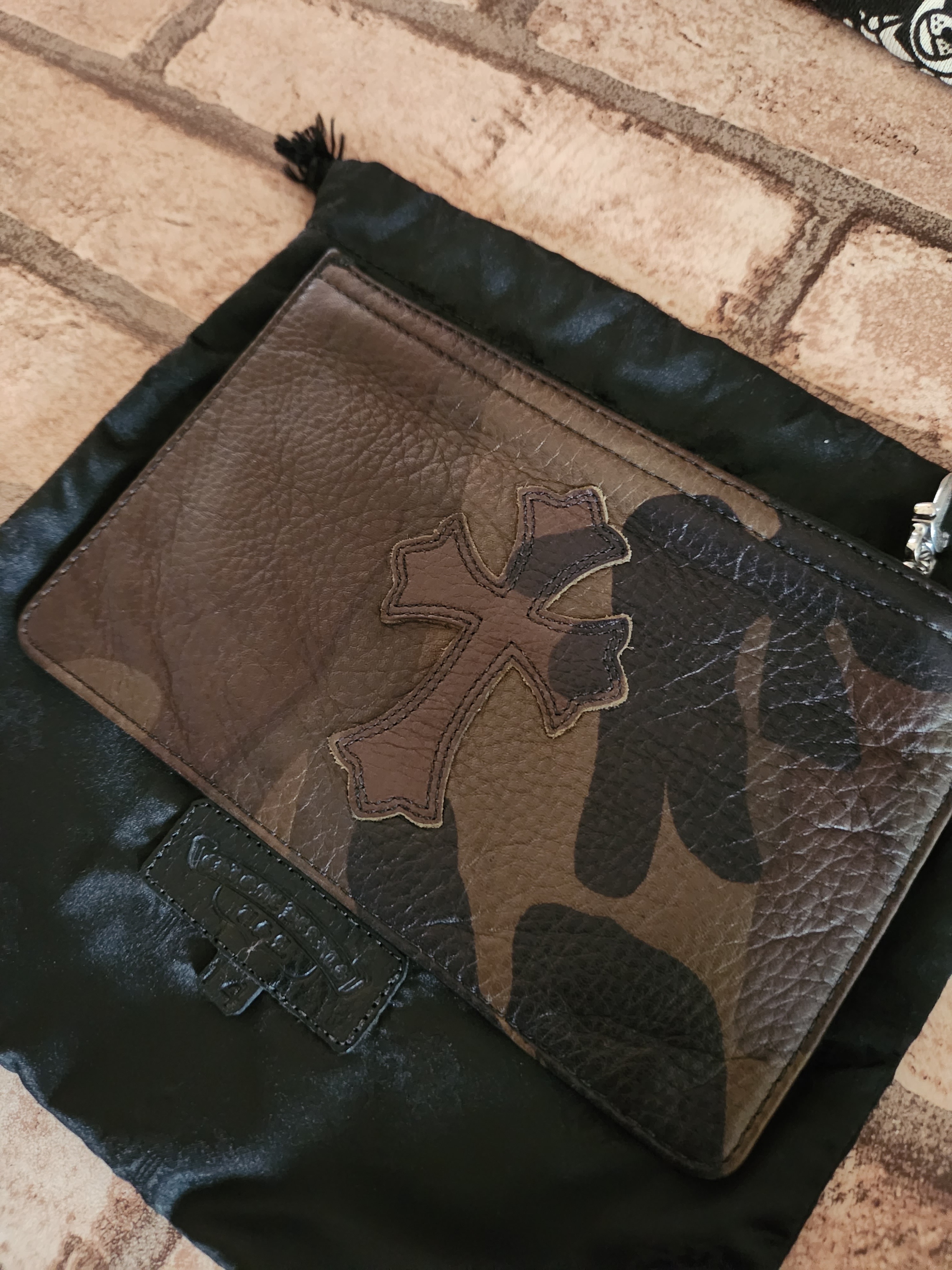 Chrome Hearts # 2 Zip Change Perth Leather Cross Patch "Camouflage"