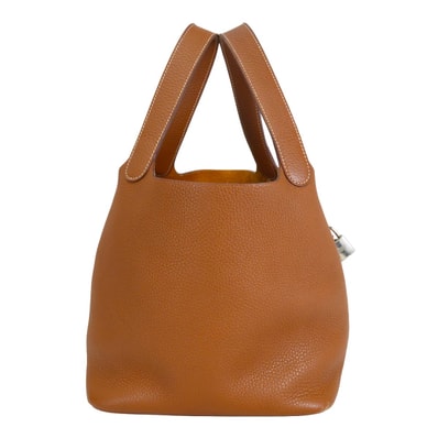 HERMES エルメス ハンドバッグ ピコタンロック 22 MM ゴールド トリヨンクレマンス シルバー金具 Z刻印 Aランク【中古】