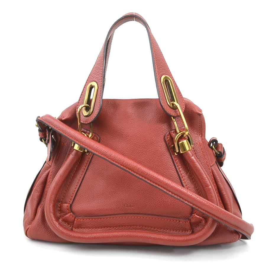 クロエ Chloe ハンドバッグ ショルダーバッグ パラティ レザー レッド レディース【中古】 h31258g