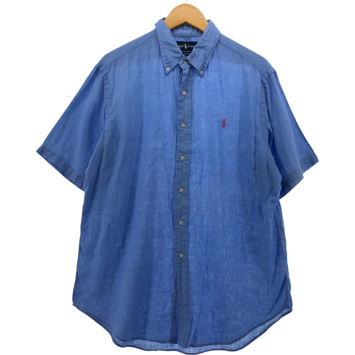 古着 ラルフローレン Ralph Lauren CLASSIC FIT クラシックフィット ボタンダウン 半袖 リネンシャツ メンズL相当/eaa553987