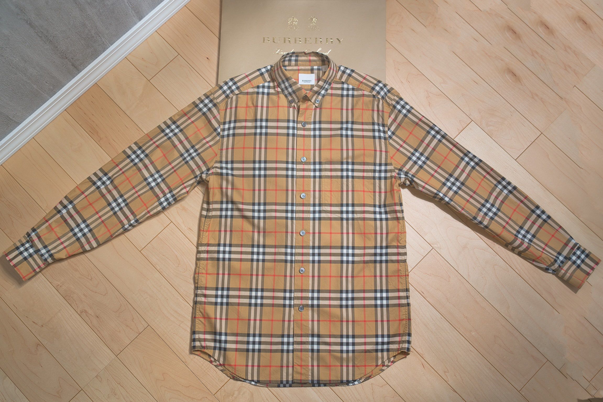 BURBERRY Stretch Cotton Check Shirt