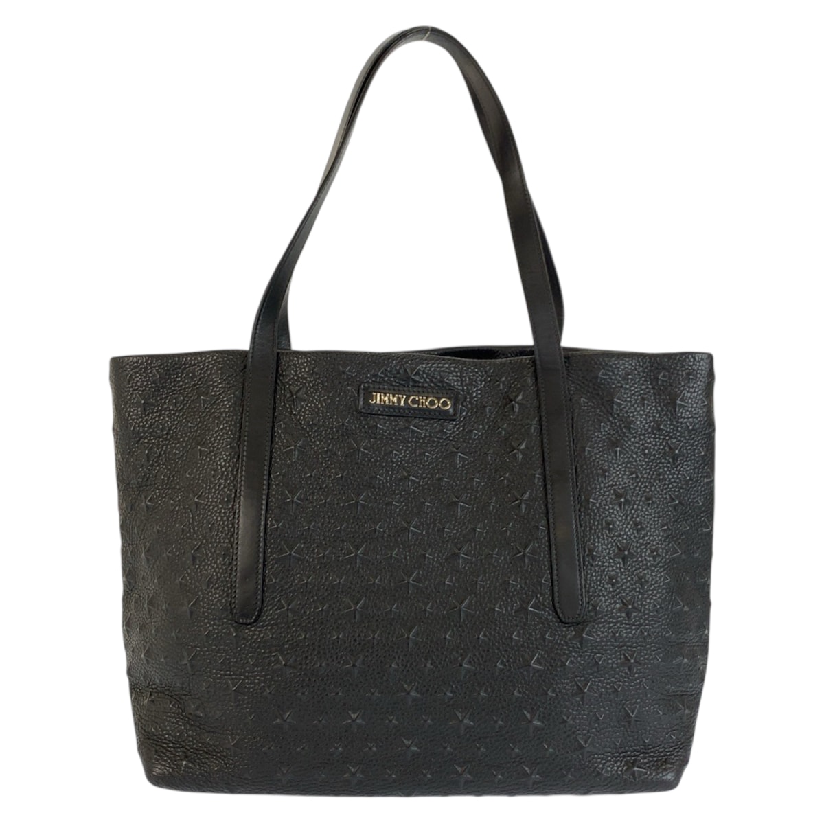 美品 JIMMY CHOO ジミーチュウ スターエンボス ソフィア ブラック 黒 ゴールド金具 レザー トートバッグ ショルダーバッグ 602420 【中古】
