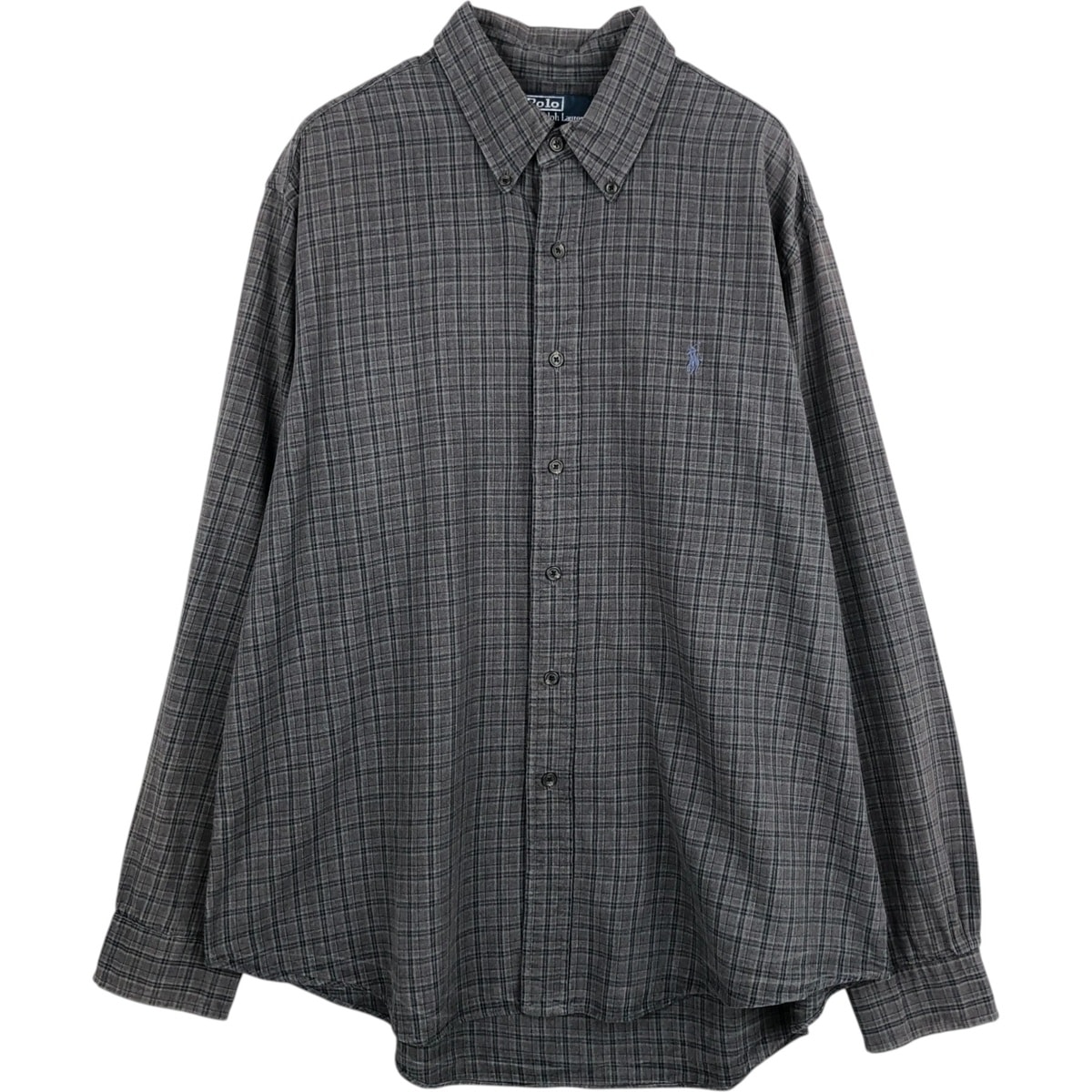 古着 ラルフローレン Ralph Lauren CUSTOM FIT 長袖 ボタンダウンチェックシャツ メンズXL相当/eaa629033