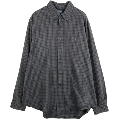 古着 ラルフローレン Ralph Lauren CUSTOM FIT 長袖 ボタンダウンチェックシャツ メンズXL相当/eaa629033