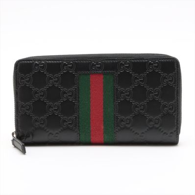 ■極美品 グッチ グッチシマニューウェブ 408831 長財布 レザー