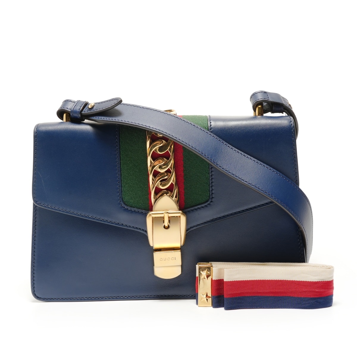グッチ シルヴィ ショルダーバッグ レザー 602781 ネイビー レディース GUCCI  中古 楽天市場】グッチ シルヴィ ショルダーバッグ グッチ レザー 602781