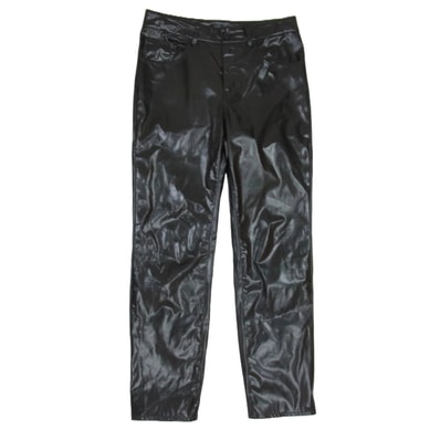 MAISON MARGIELA メゾンマルジェラ パンツ 20SS S52LA0124 MM6 エムエムシックス スリム ストレート コーティング パンツ ブラック系 38【中古】