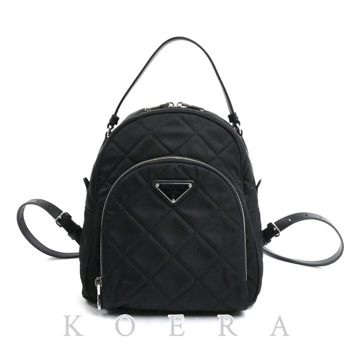 PRADA プラダ テスート インプントゥ リュック・デイパック ブラック 1BZ066 2AS3 F0002 レディース【中古】【美品】