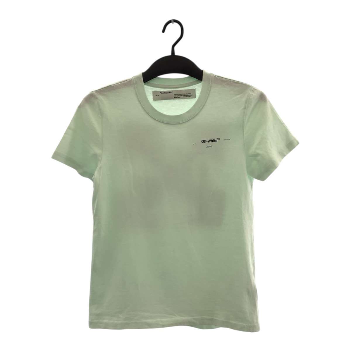 OFF-WHITE オフホワイト サイズXS グリーン ブラック コットン 半袖Tシャツ クルーネック 504592 【中古】