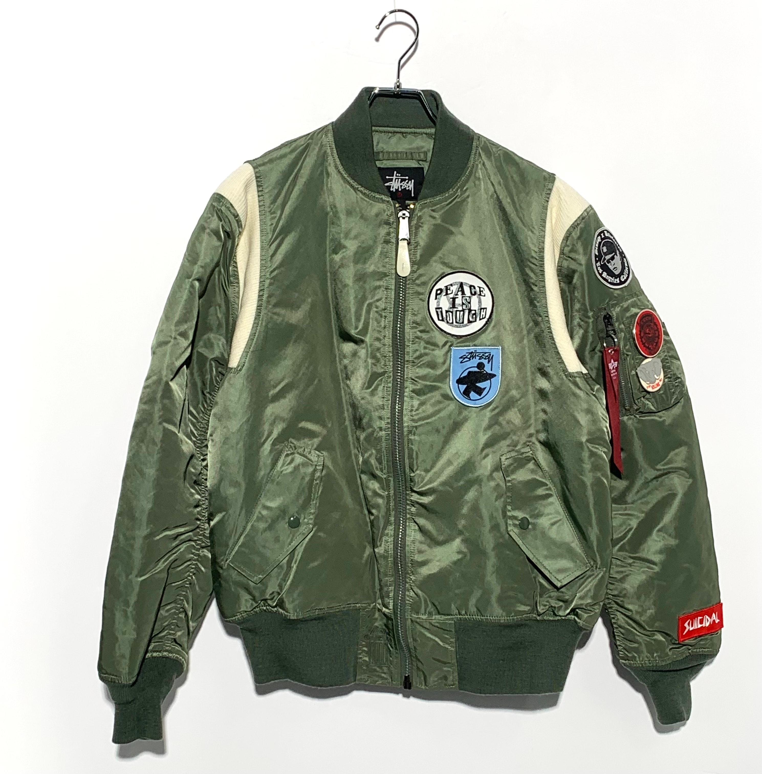 STUSSY ALPHA INDUSTRIES FRAGMENT DESIGN 25th Aniversary MA-1 jacket Khaki