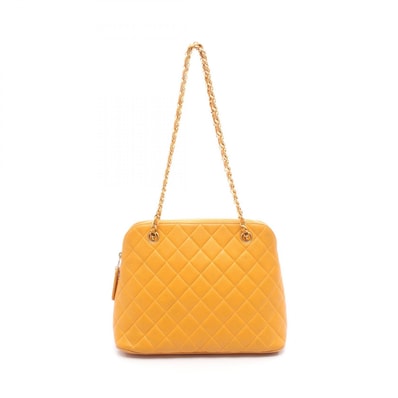 シャネル CHANEL マトラッセ ショルダーバッグ バッグ カーフ(牛革) レディース イエロー系 【中古】