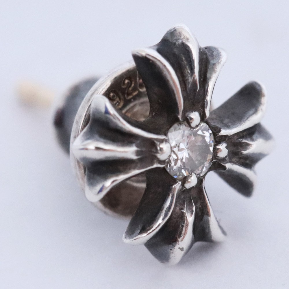 Chrome Hearts CH Plus Stud 1 Diamond Earring "Silver"