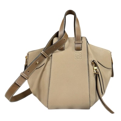ロエベ ハンモック スモール ショルダーバッグ レザー ベージュ レディース LOEWE 中古