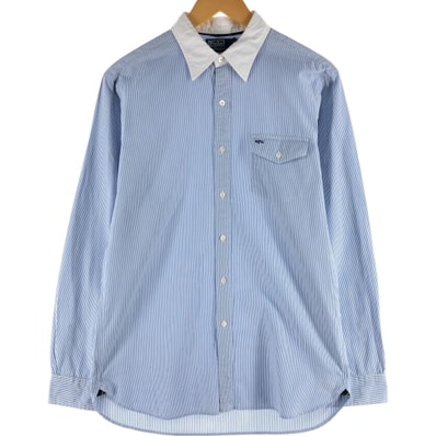 古着 ラルフローレン Ralph Lauren POLO by Ralph Lauren ストライプ柄 クレリックシャツ メンズM相当/eaa537588