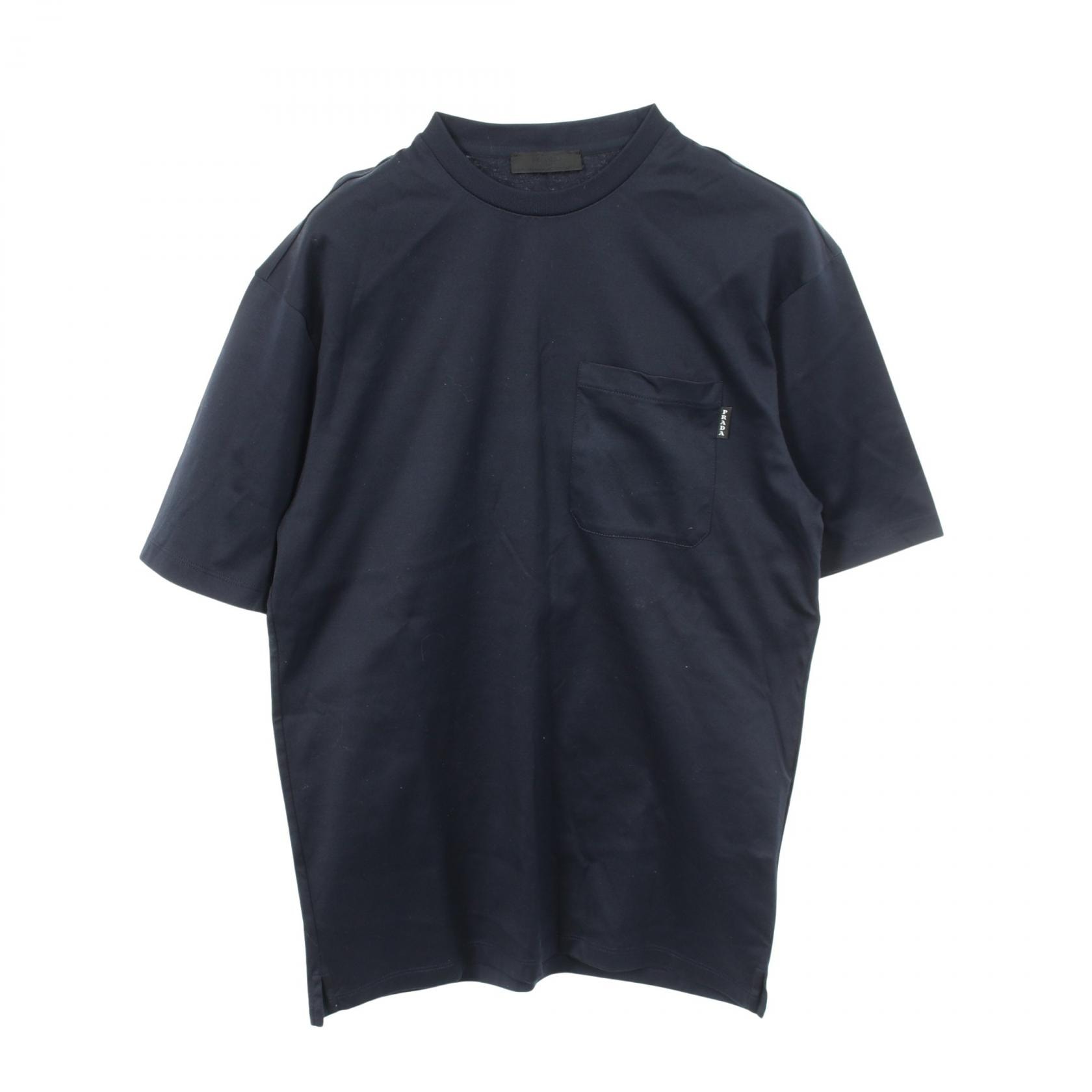 プラダ PRADA 半袖Tシャツ 衣料品 トップス コットン メンズ ネイビー系 UJN658 【中古】