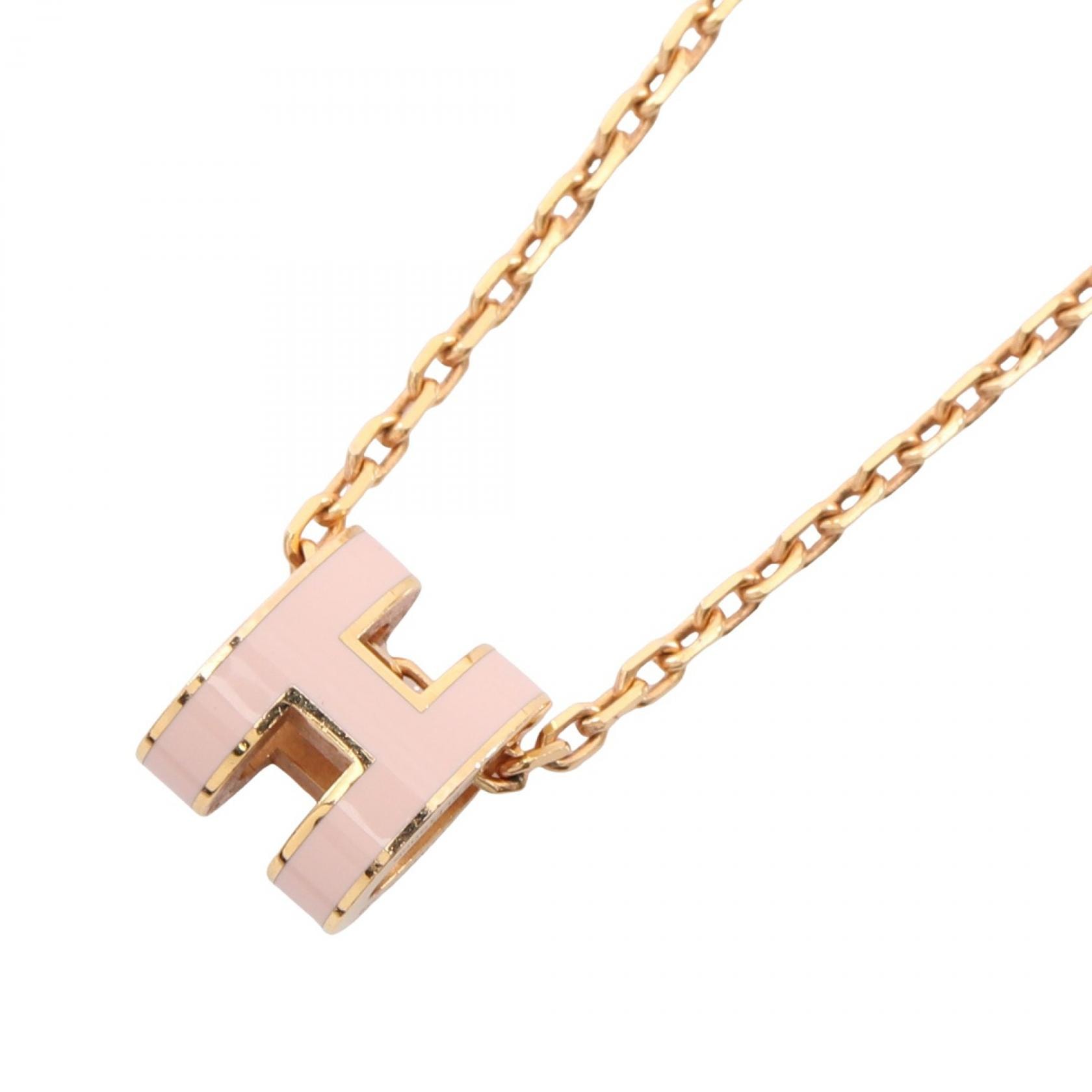 エルメス HERMES MINI POP H ミニポップアッシュ ネックレス ジュエリー GP(ゴールドメッキ) ゴールド レディース ゴールド系 / ピンク系 【中古】