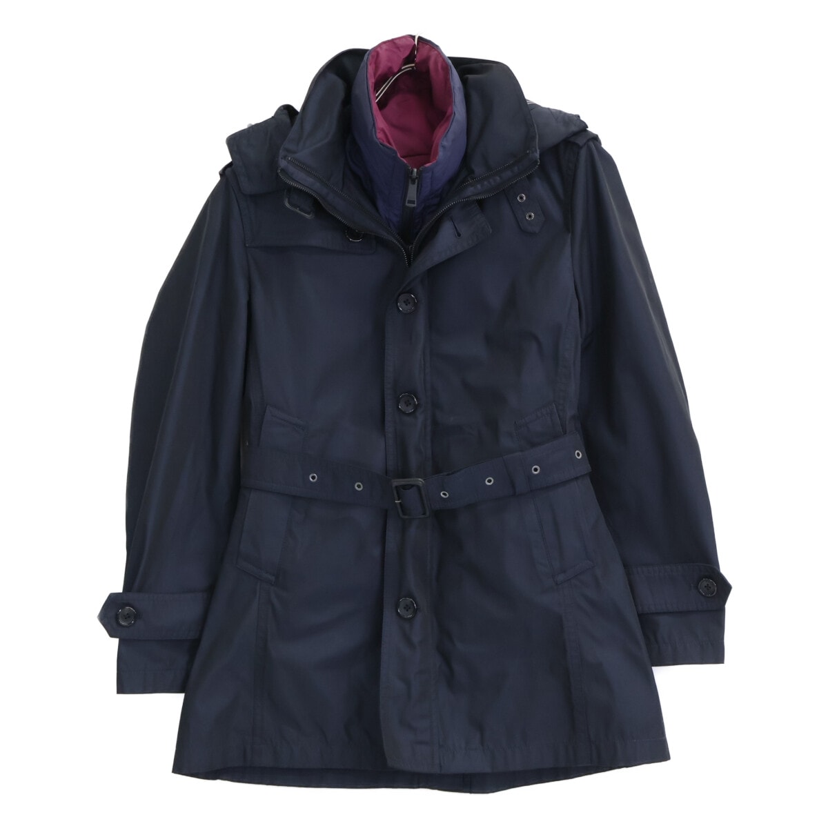 バーバリーブラックレーベル D1F51-751-28 インナーベスト/フード付 ショート L