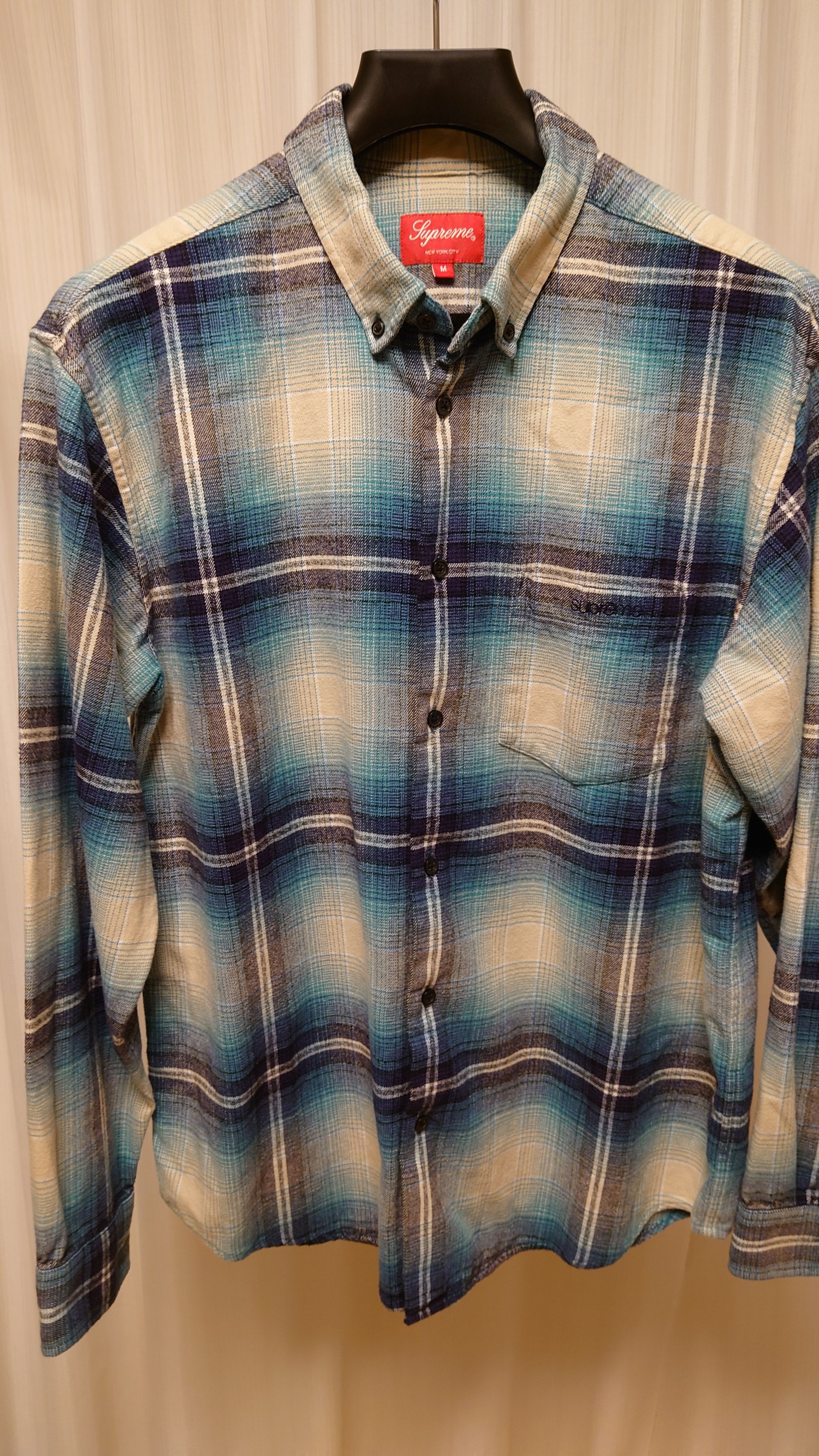 Supreme Shadow Plaid Flannel Shirt "Blue"