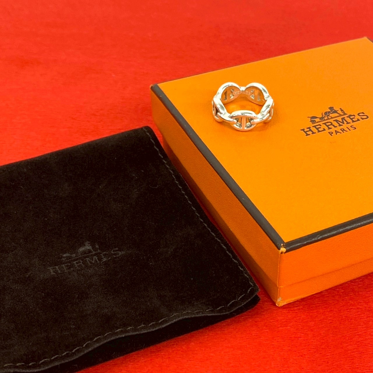 HERMES エルメス アンシェネ シルバー925 リング・指輪 7号 シルバー
 68012