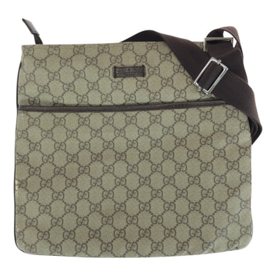 GUCCI グッチ ブラウン シルバー金具 GGスプリームキャンバス ショルダーバッグ メッセンジャーバッグ 603054 【中古】