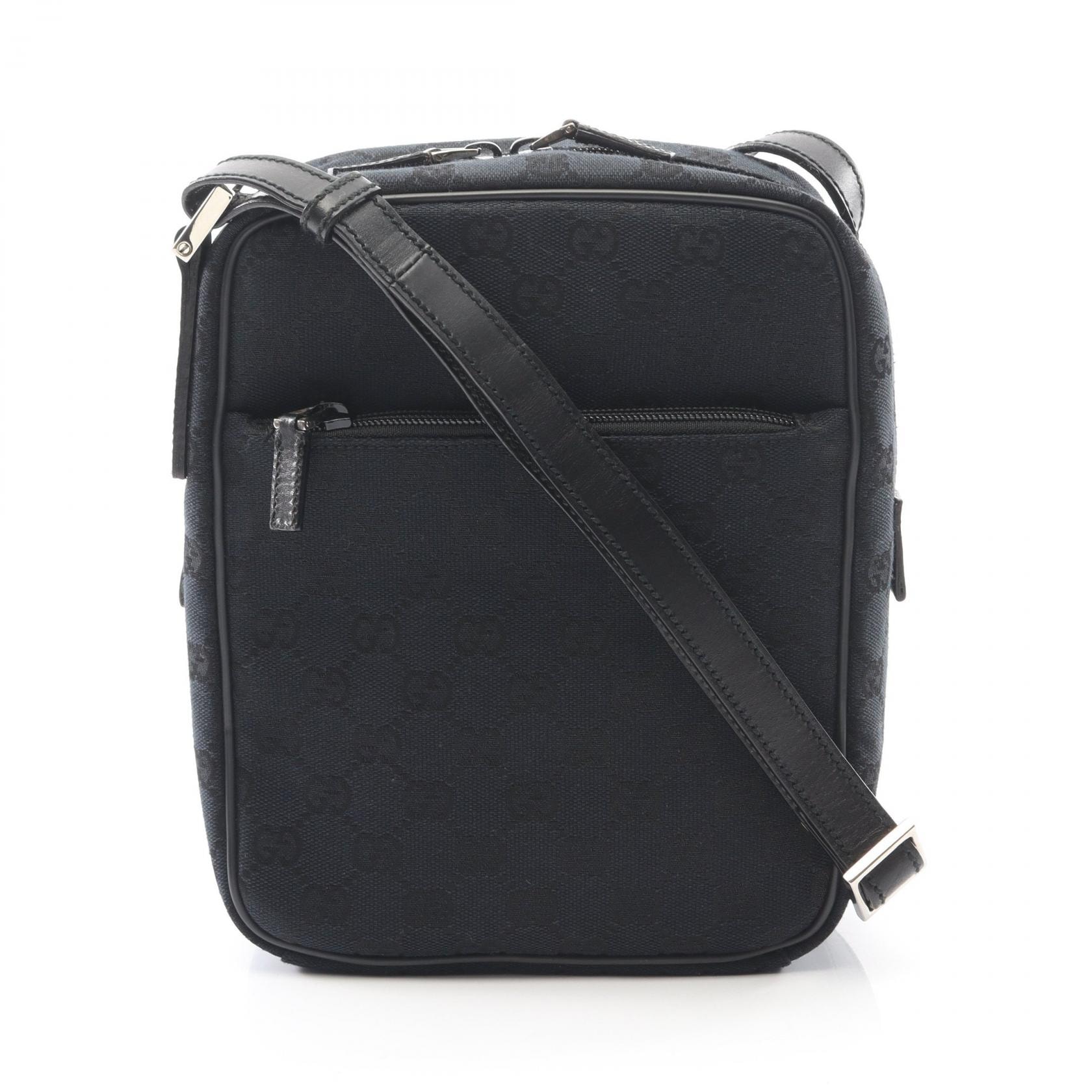 グッチ GUCCI GGキャンバス ショルダーバッグ バッグ キャンバス レザー レディース ブラック系 018.1612 【中古】