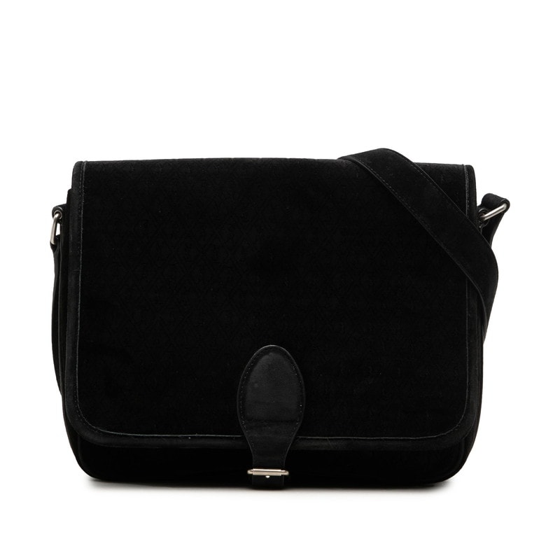サンローラン YSLロゴ 斜め掛け ショルダーバッグ 688253 ブラック ベロア レザー レディース SAINT LAURENT 中古