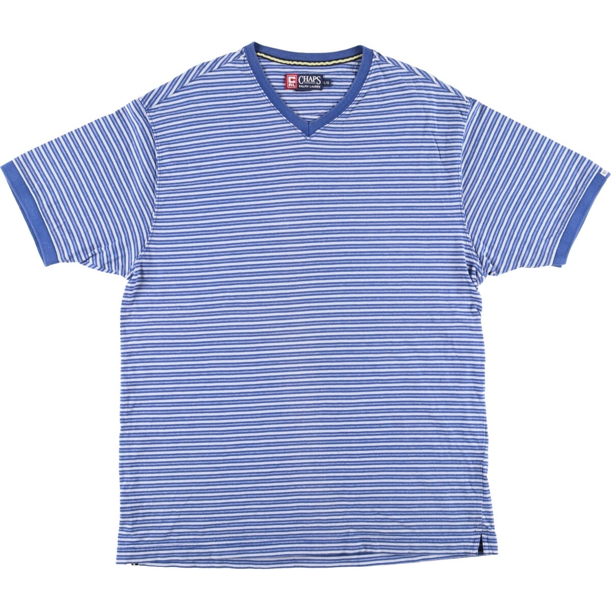 古着 90年代 ラルフローレン Ralph Lauren CHAPS チャップス ボーダー柄 半袖VネックTシャツ メンズL相当 ヴィンテージ/eaa577123