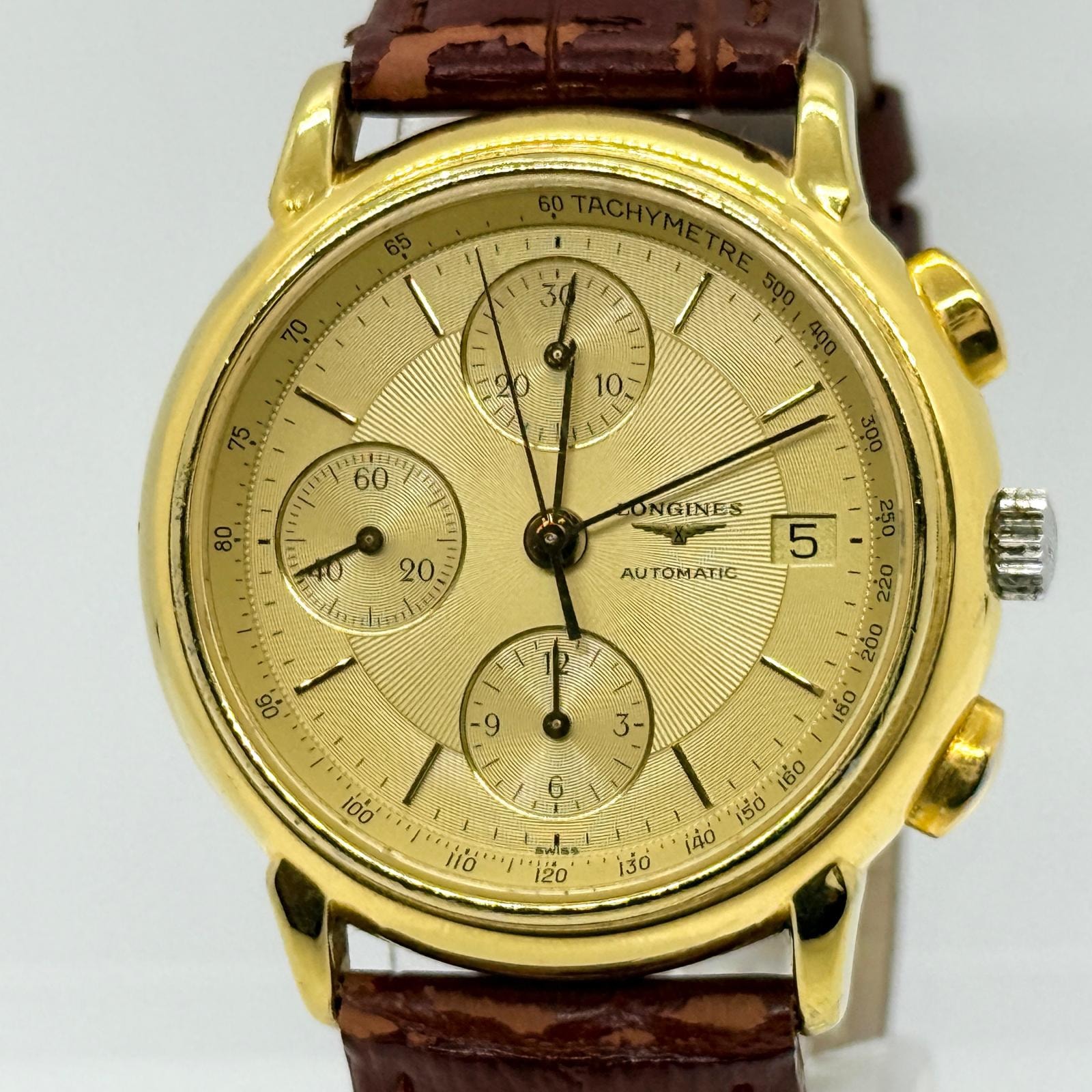 LONGINES ロンジン レ・グランクラシック クロノグラフ  L4.686.2 ゴールド AT メンズ 腕時計 稼働品 保証書