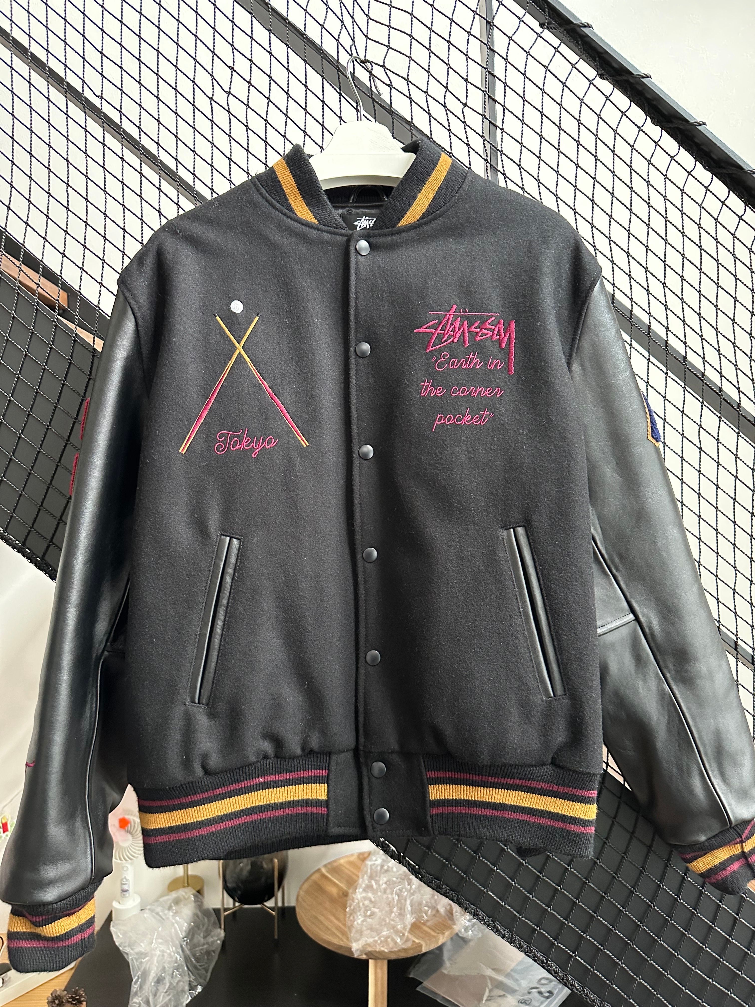 Stussy 40TH ANNIVERSARY IST VARSITY JACKET "Black"