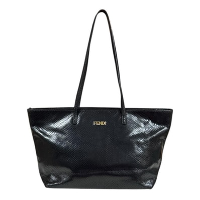 フェンディ ショッピング ロール バッグ トートバッグ 8BH198 ブラック レディース FENDI 中古