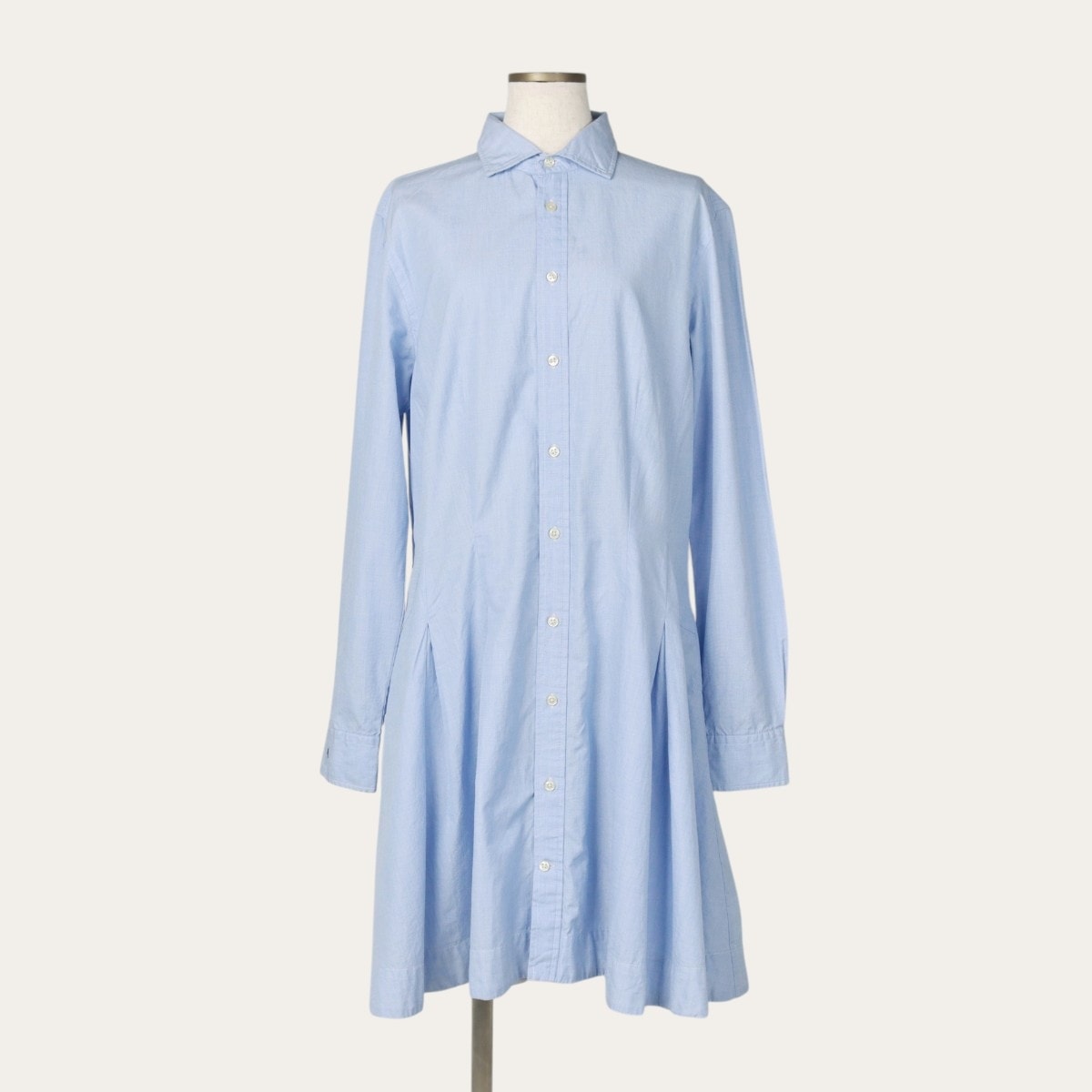 古着 ラルフローレン Ralph Lauren POLO RALPH LAUREN ハーフ丈 長袖 フレア シャツワンピース レディースM相当/eaa650070