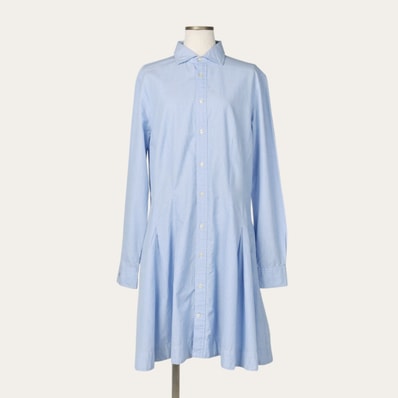 古着 ラルフローレン Ralph Lauren POLO RALPH LAUREN ハーフ丈 長袖 フレア シャツワンピース レディースM相当/eaa650070