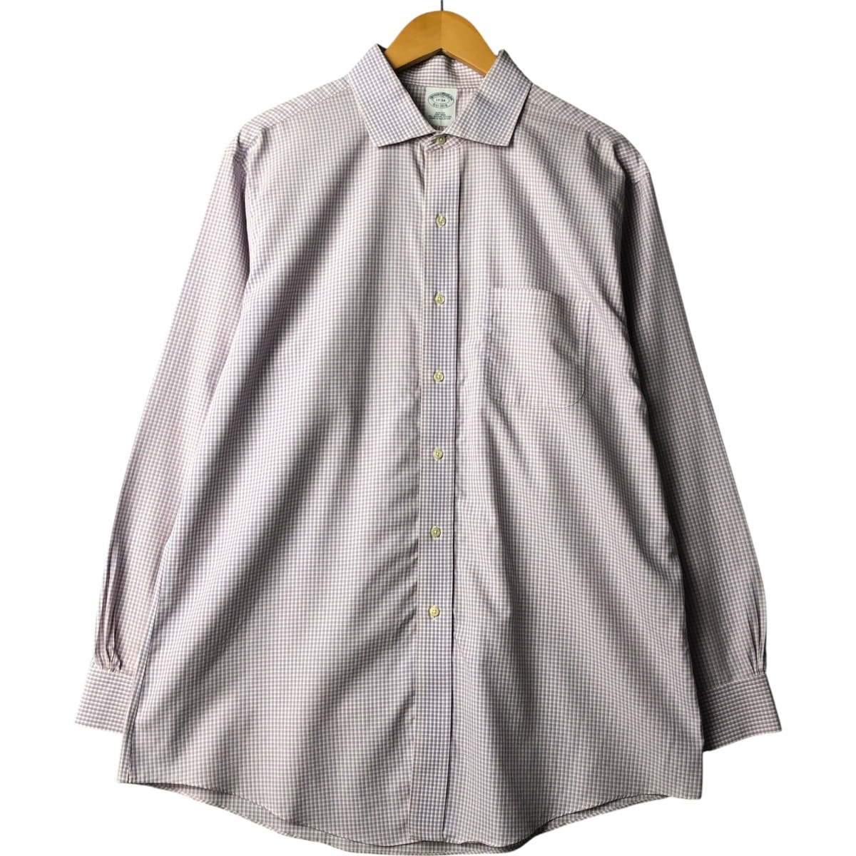 古着 ブルックスブラザーズ Brooks Brothers Est.1818 長袖 ワイドカラー コットンチェックシャツ メンズXL相当/eaa567415
