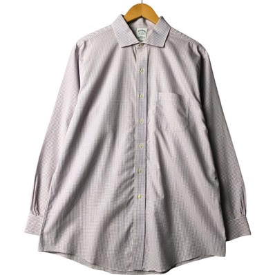 古着 ブルックスブラザーズ Brooks Brothers Est.1818 長袖 ワイドカラー コットンチェックシャツ メンズXL相当/eaa567415