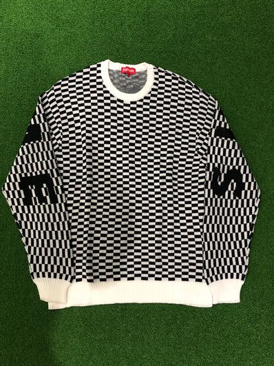 Supreme Back Logo Sweater "Checkerboard"