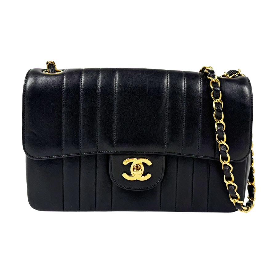 シャネル CHANEL ショルダーバッグ レザー/メタル ブラック/ゴールド レディース【中古】 z11127