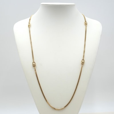 Christian Dior(クリスチャンディオール) CDロゴ ロングネックレス ヴィンテージ ゴールドカラー チェーン ネックレス 91cm レディース【中古】