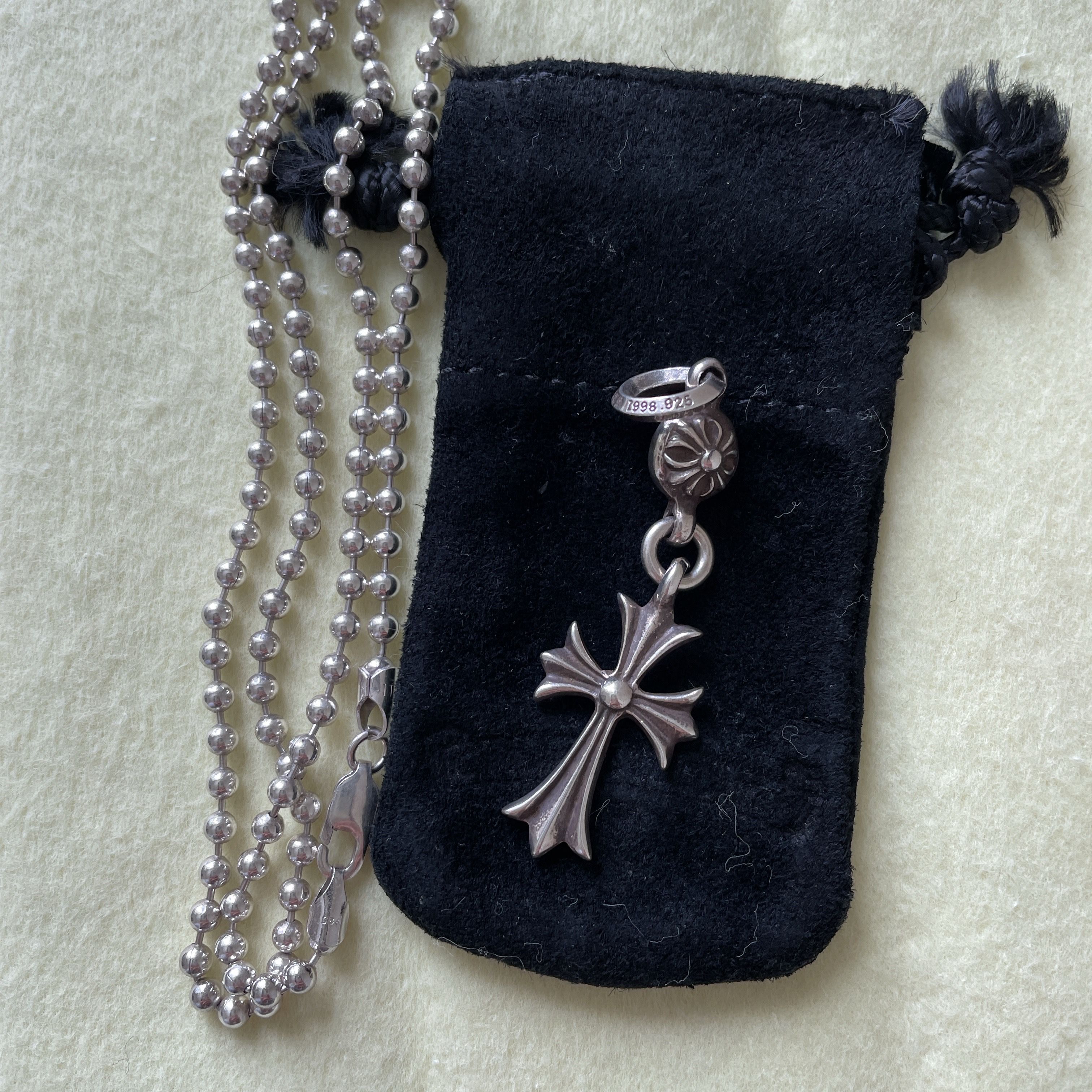 Chrome Hearts 1 Ball Tiny CH Cross Charm "Silver"