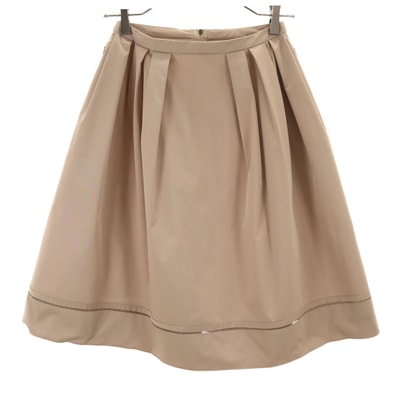 FOXEY NEW YORK フォクシーニューヨーク 日本製 ミディ丈 フレアスカート 38 ベージュ