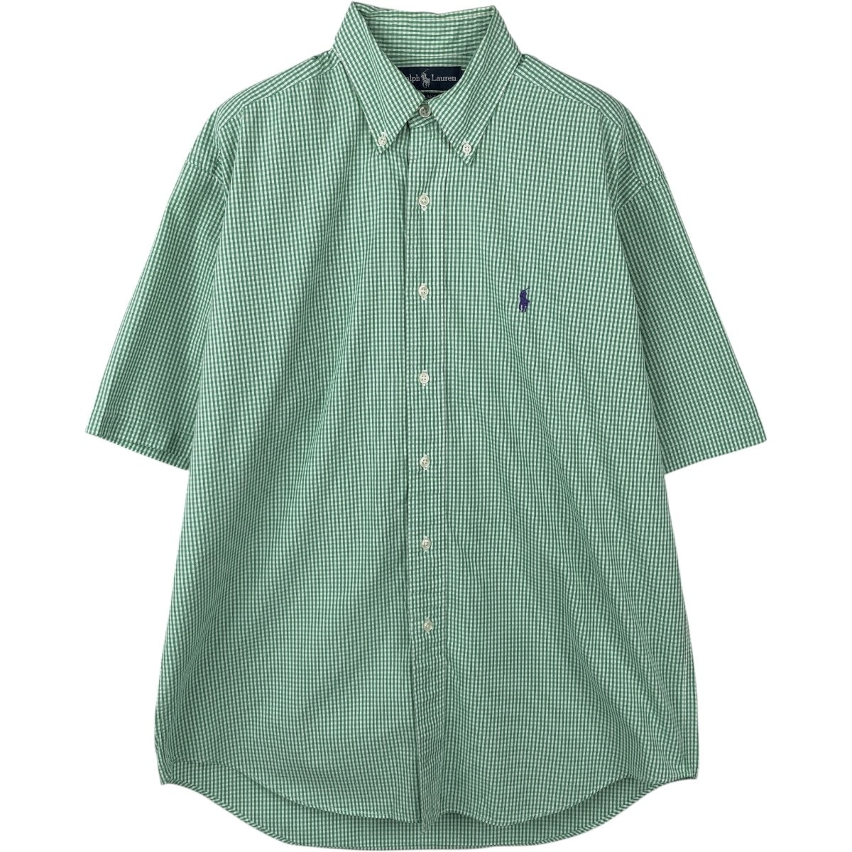 古着 ラルフローレン Ralph Lauren BLAKE ギンガムチェック 半袖 ボタンダウン チェックシャツ メンズM相当/eaa665082