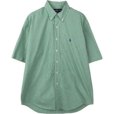 古着 ラルフローレン Ralph Lauren BLAKE ギンガムチェック 半袖 ボタンダウン チェックシャツ メンズM相当/eaa665082