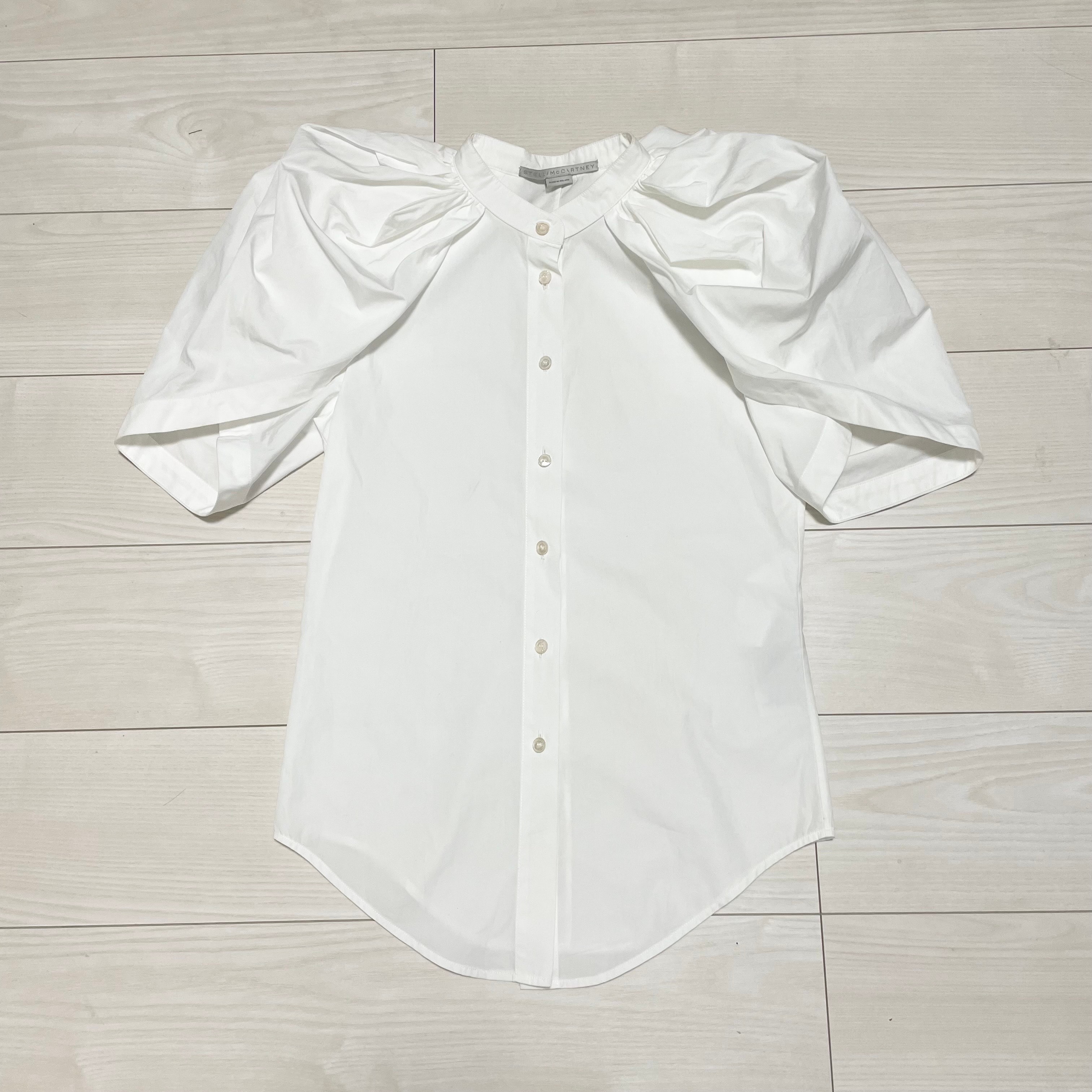 STELLA McCARTNEY ステラマッカートニー パフスリーブブラウス パワーショルダー ホワイト 22ss