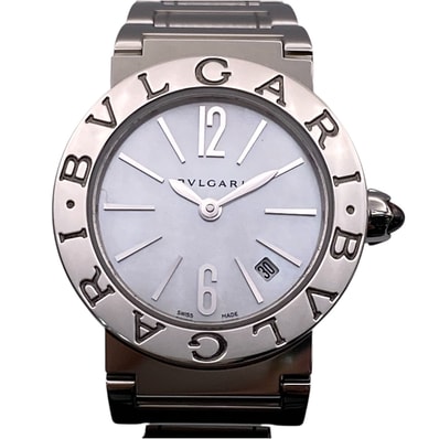 BVLGARI ブルガリ ブルガリブルガリ ホワイトシェル文字盤 SS 26mm MOP デイト 腕時計 BBL26WSSD ステンレススチール シルバー レディース【中古】